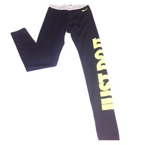 Nike Pro Dry Fit Leggings With Verbiage