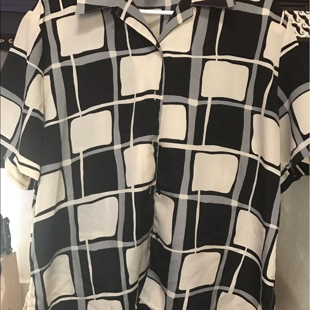 Work Blouse black/white 16 XK