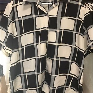 Work Blouse black/white 16 XK