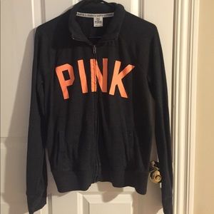 Grey and orange Victoria's Secret sweatshirt