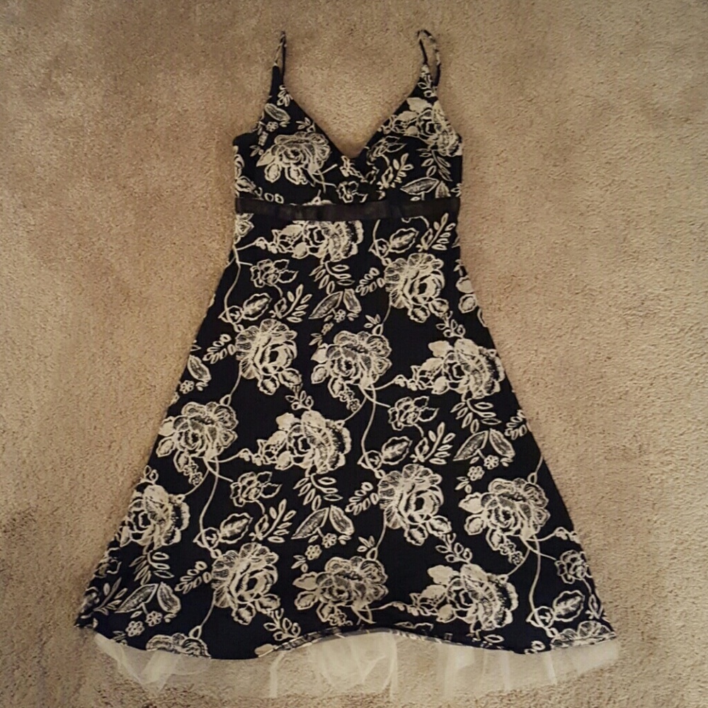 Black flowered dress