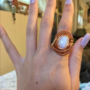 🌜Moonstone🌛wire wrapped ring ✨