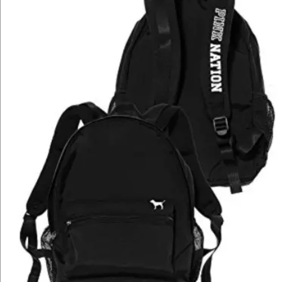 pink nation black backpack