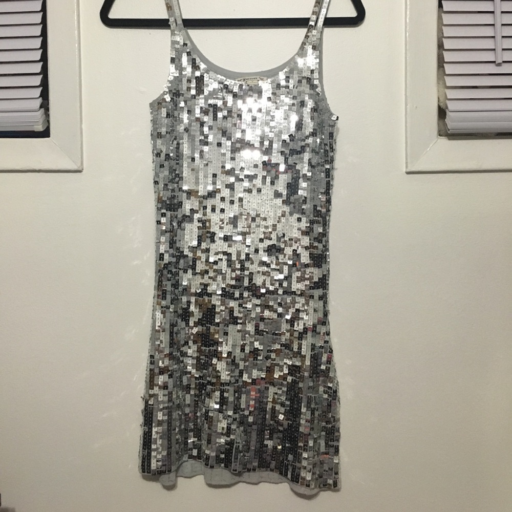 Silver sequin dress size small