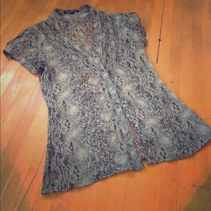 Express sheer snakeskin blouse