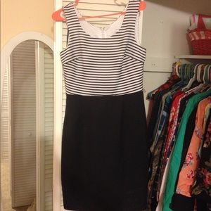 Navy and white dress