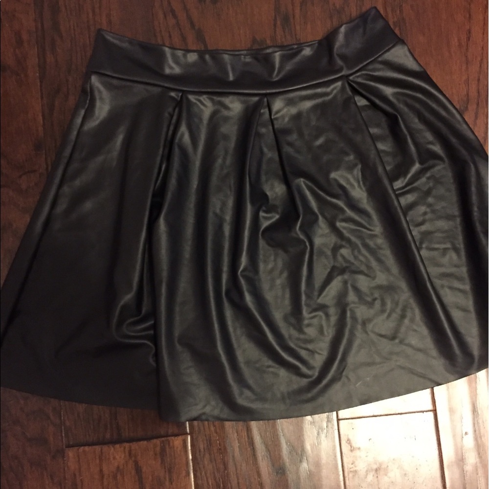 Black Leathered Charlotte Russe Skirt