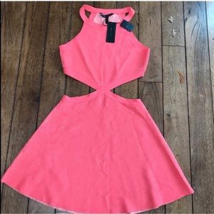 NWT Bcbgmaxazria Coral Dress with Side Cutouts
