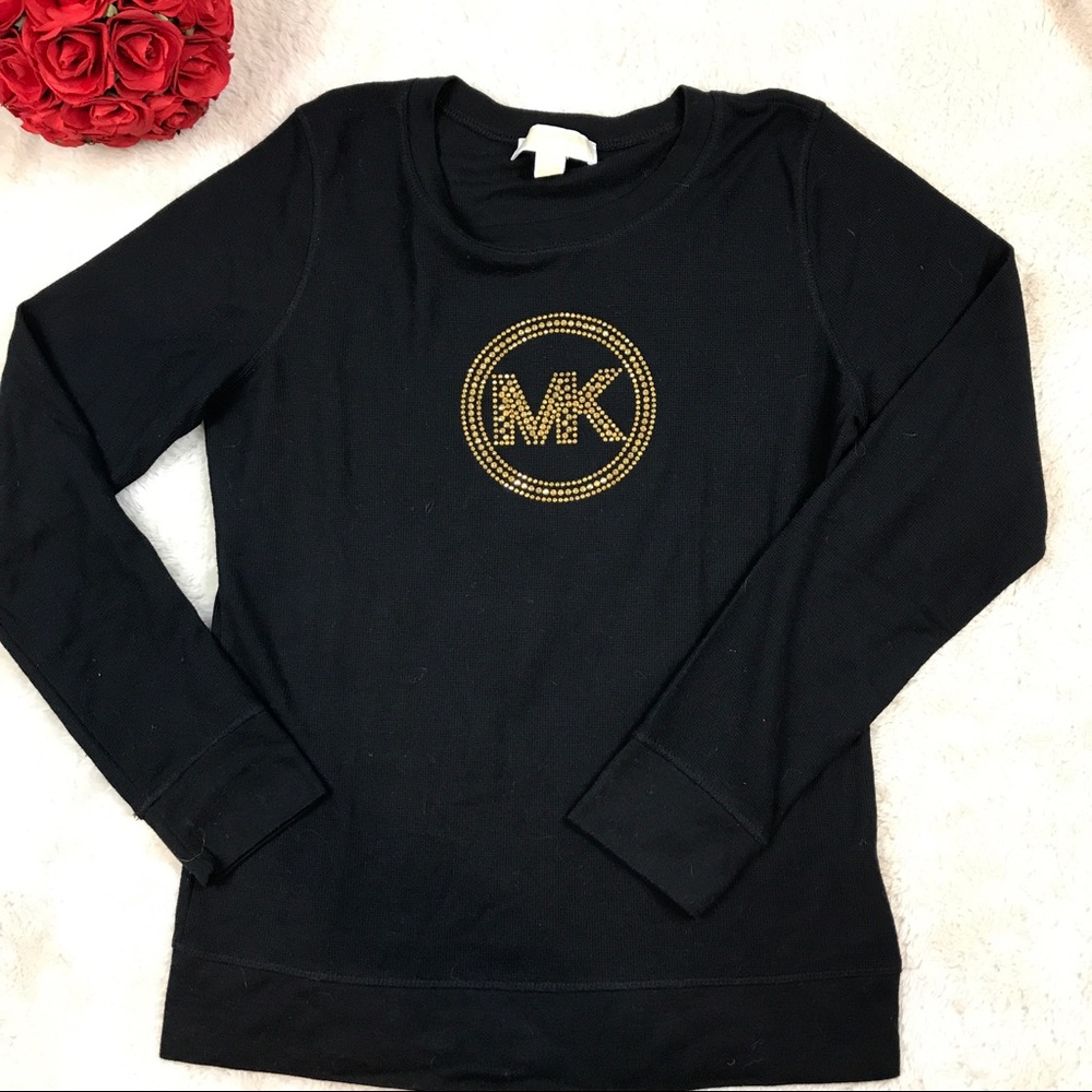 Michael Kors light weight black embellished top M