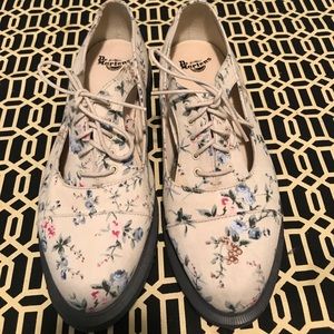 Mary Jane floral print Dr. Martens with cutouts
