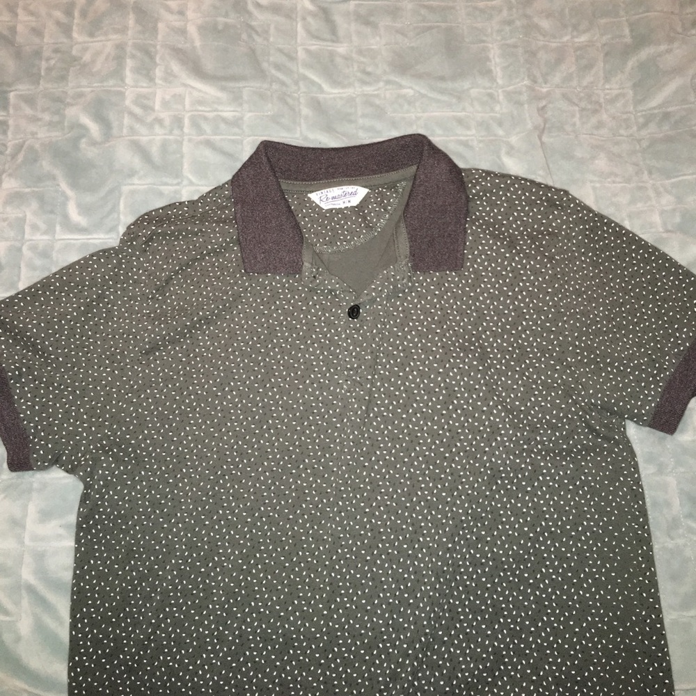 Green and White dotted Vintage Polo Shirt