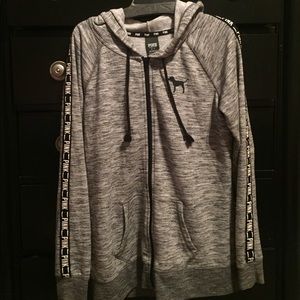 VS Pink light gray zip up jacket!!