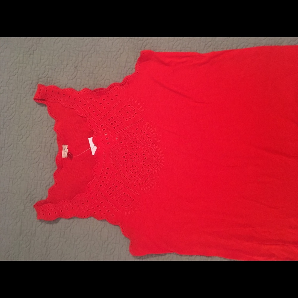 J Crew orange eyelet tank