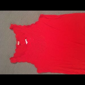 J Crew orange eyelet tank