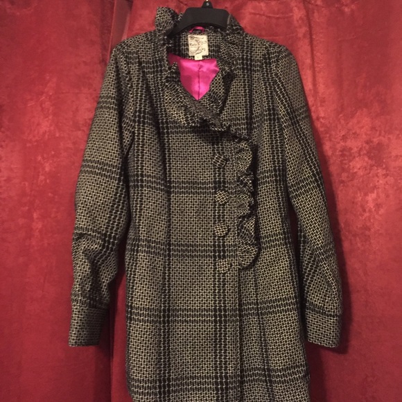 Grey and black trench coat, size large - Picture 3 of 4