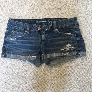 Short Jean Shorts with Metallic Detail