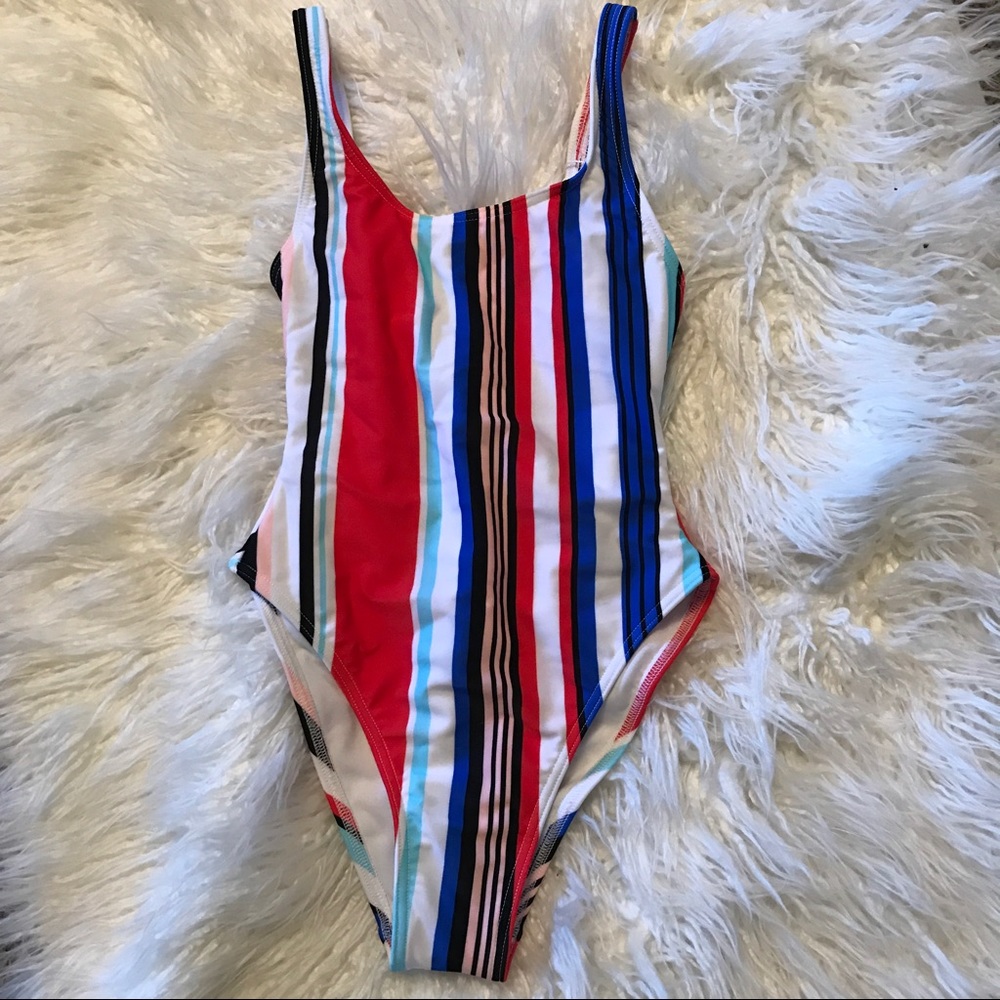 Striped one piece from ASOS