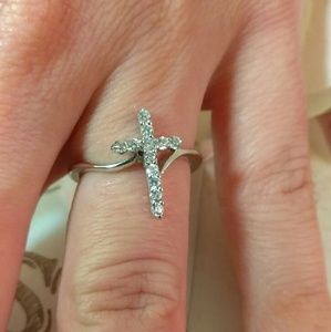 Real Solid Silver Religious Cross Ring