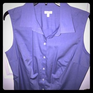 Talbots sleeveless button down poplin shirt