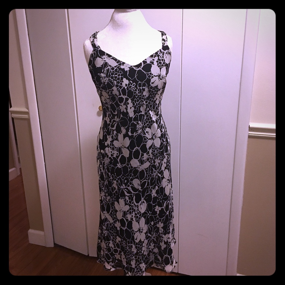 Black and white floral dress