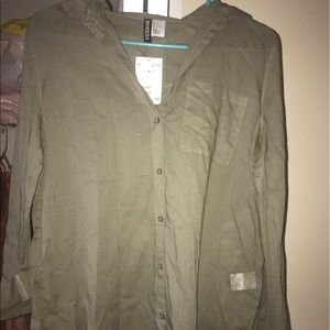 H&M Olive Button Up