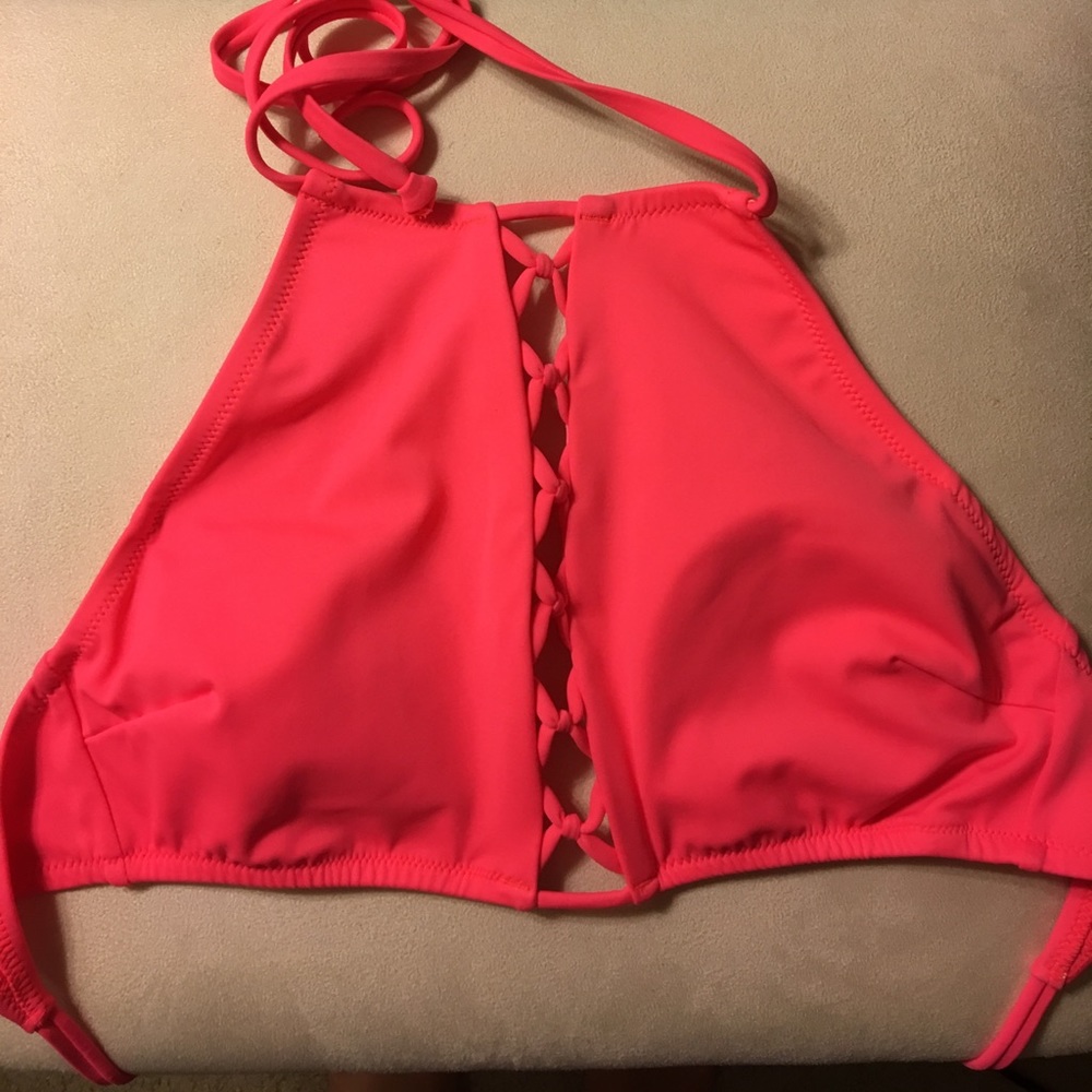 Pink Victoria's Secret Swim | High Neck Crop Top