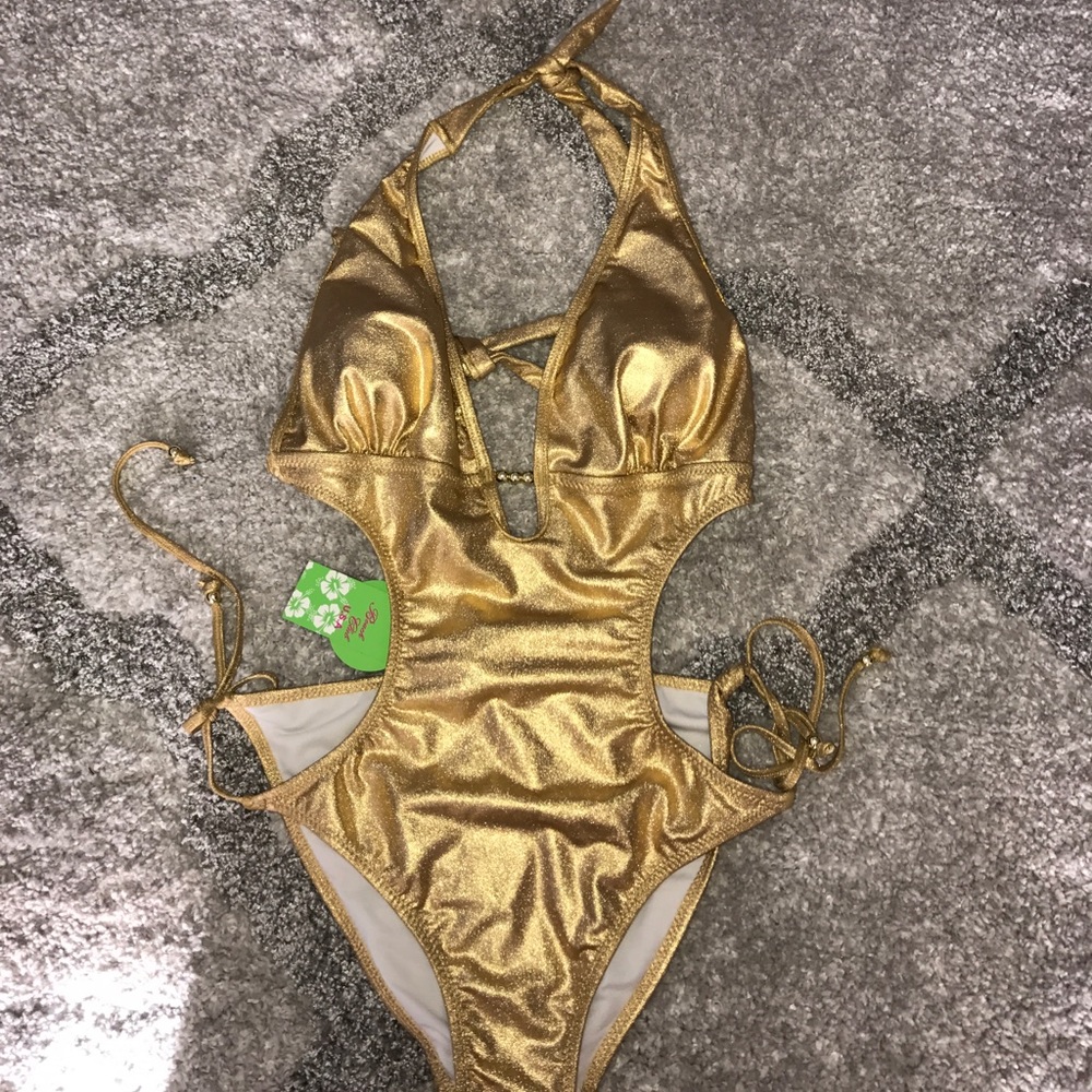 🎉Metallic Gold bathing suit🎉