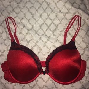 Laced Red Push up Bra