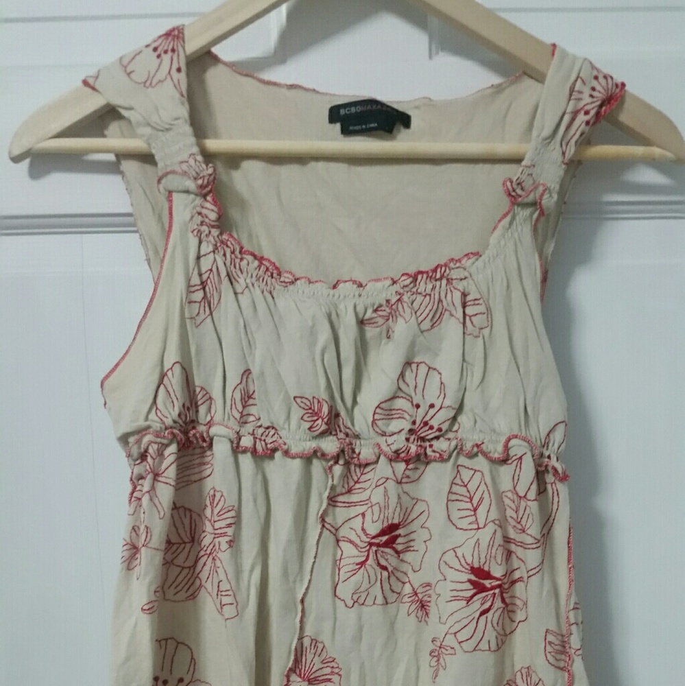 BCBG Maxazria Cream & Red Tank