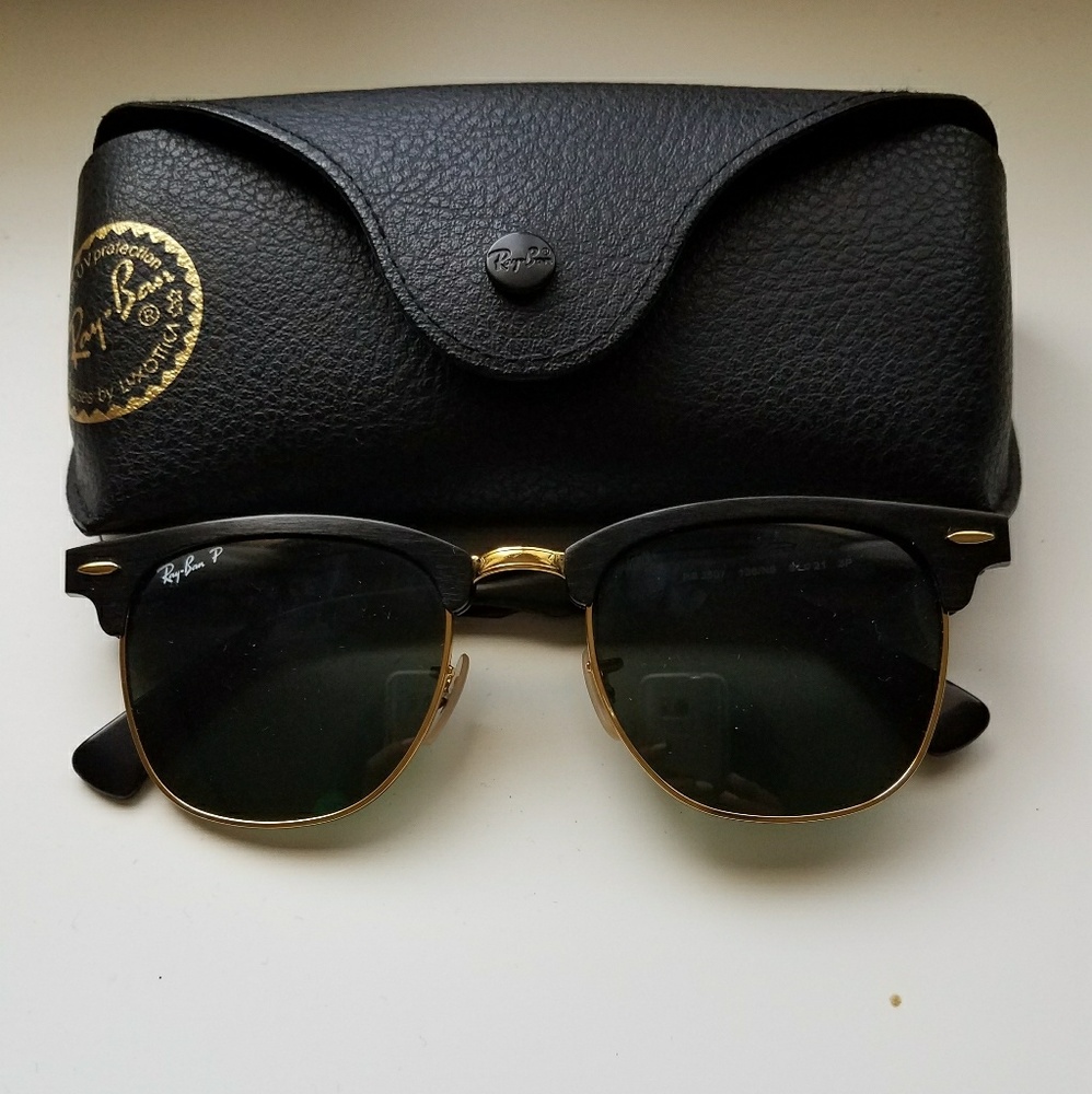 AUTHENTIC CLUBMASTER RAYBANS with POLARIZED LENS