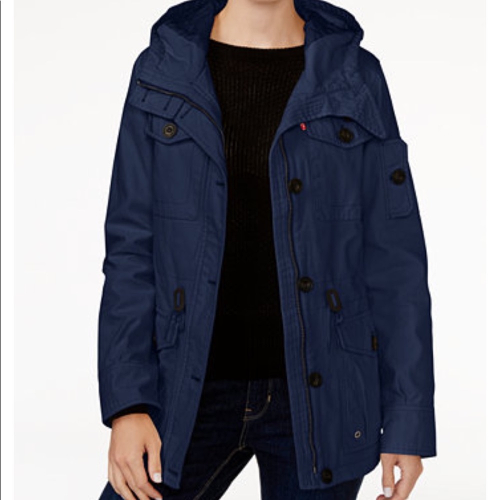 Women's Levi's Hooded Anorak Military Jacket L
