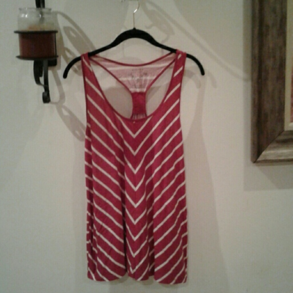 Pink striped tank top