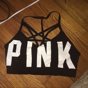Pink sports bra