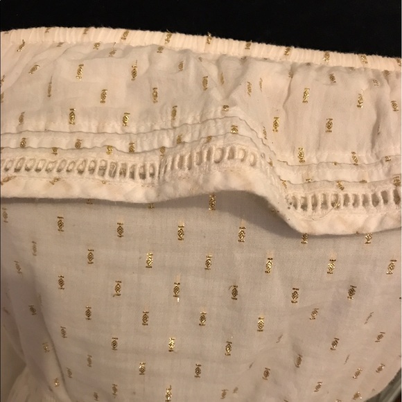 Creme and gold strapless sun dress - Picture 2 of 3