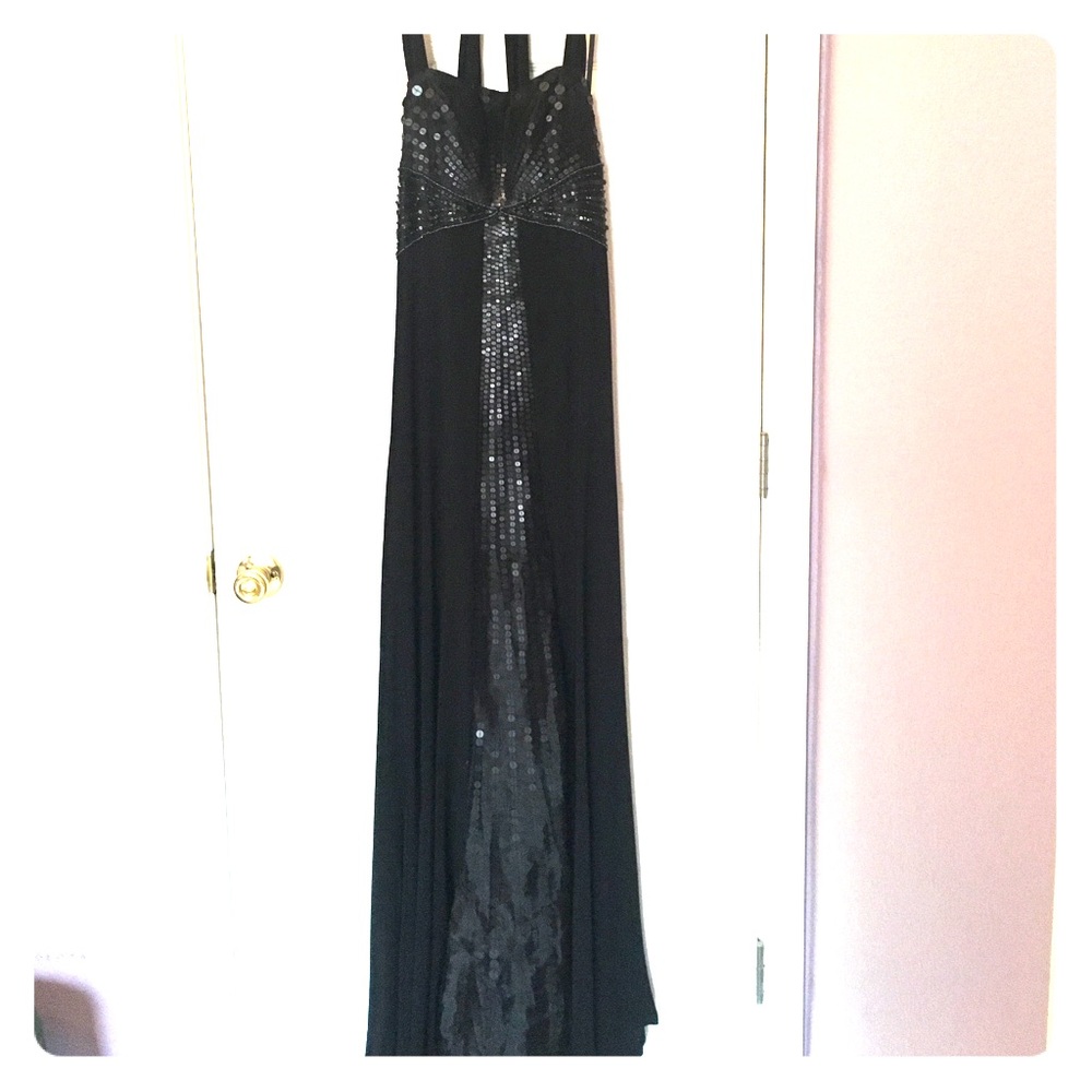 Long elegant beautiful black dress