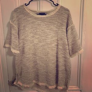 The Limited Top, Cream colored with woven texture.