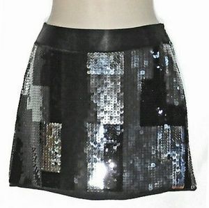 Sequin Block Mini Skirt