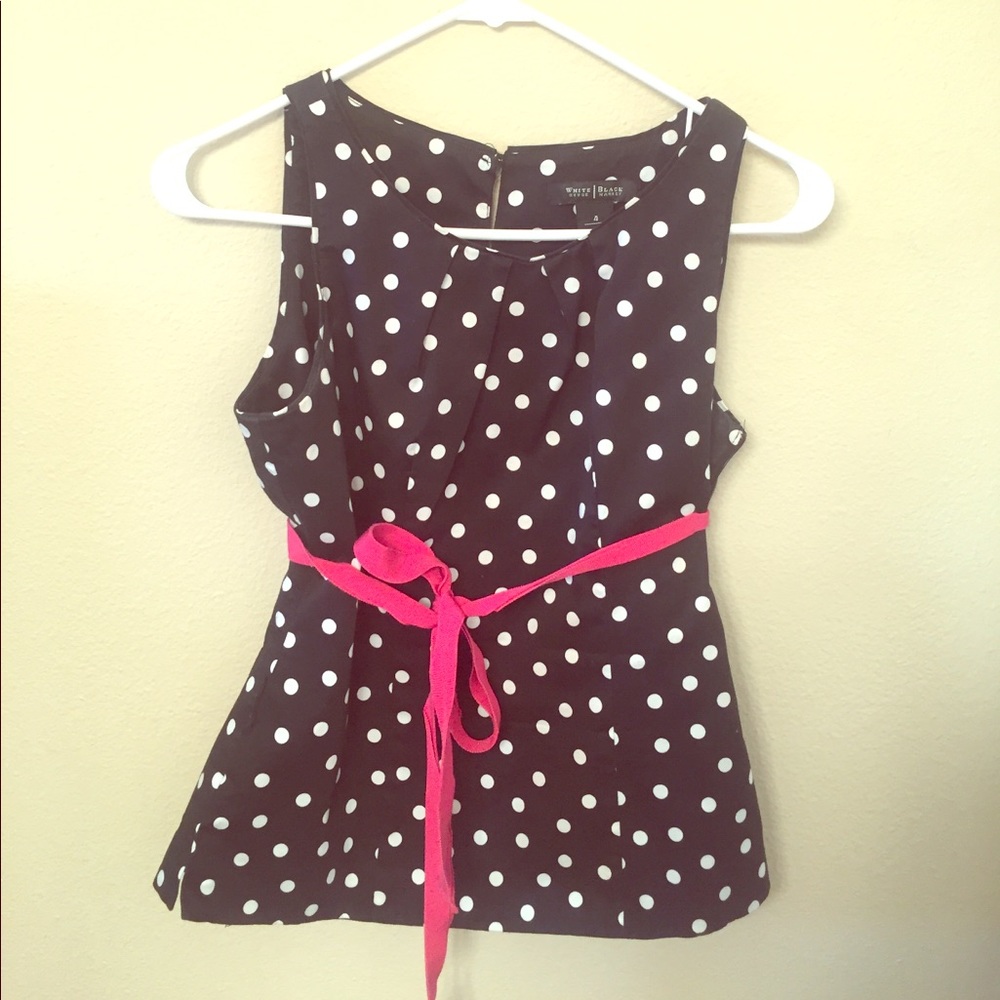 Polka dot A line fitted cotton tank!