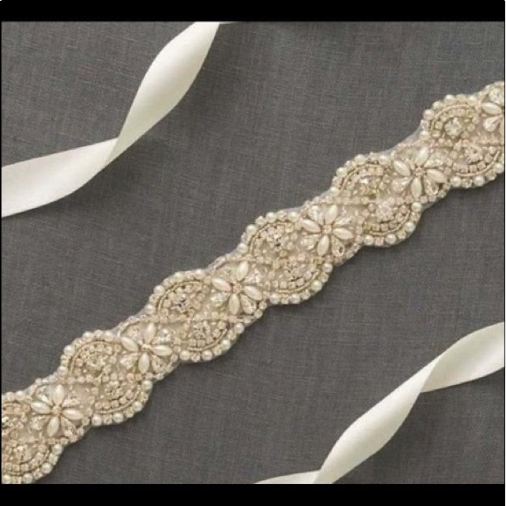 Ivory, Pearl, and Crystal Bridal Sash