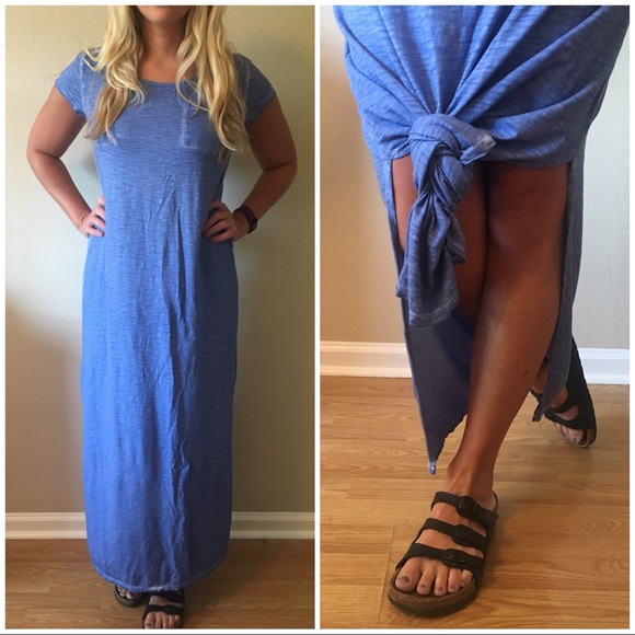 Chico's Dresses & Skirts - Chico's Blue Maxi Dress Side Slit Size 1