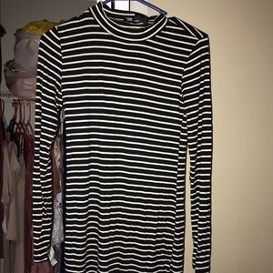 B&W Striped Long Sleeve Dress