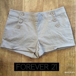 Forever 21 Cuffed Linen Shorts•Size Medium