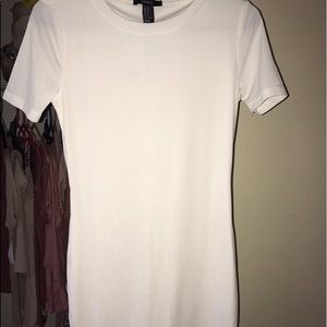 White body-con tshirt dress
