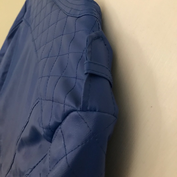 Blue faux leather jacket - Picture 6 of 7