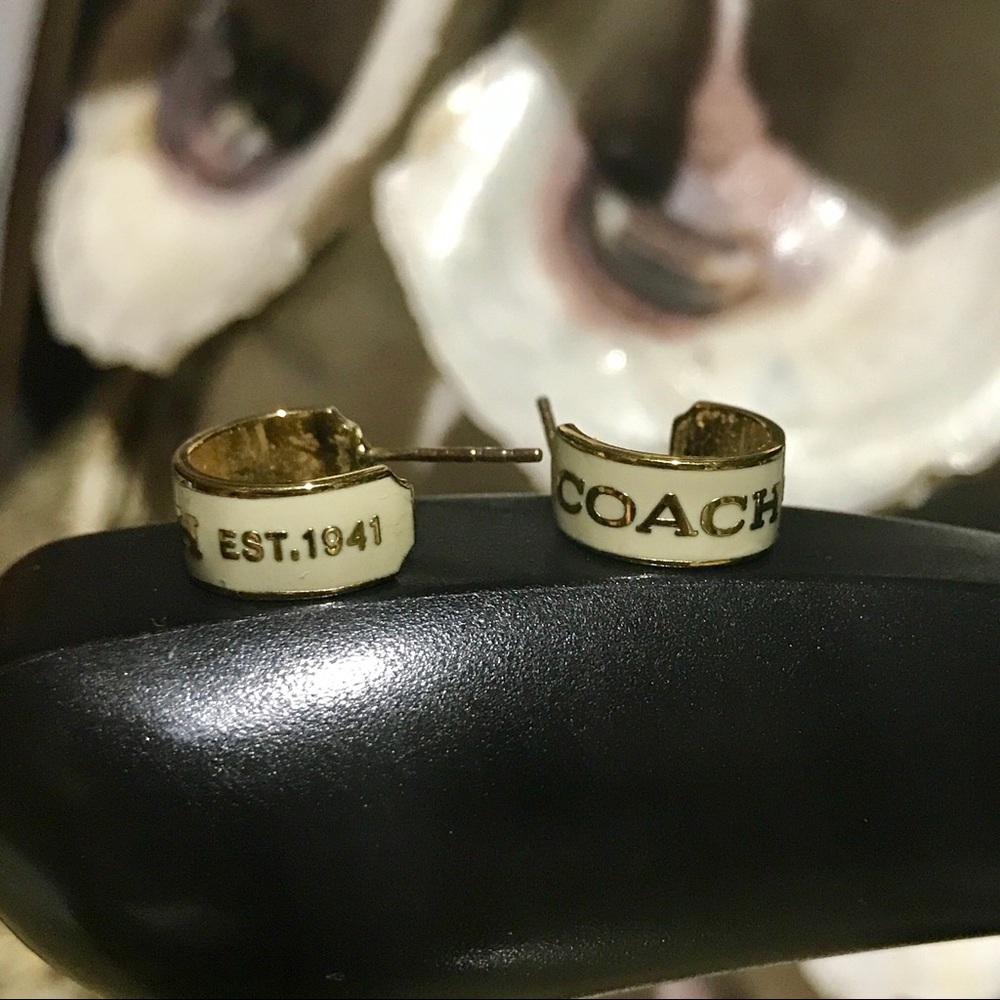 Coach Enamel Small Hoop/Cuff 1941 Earrings