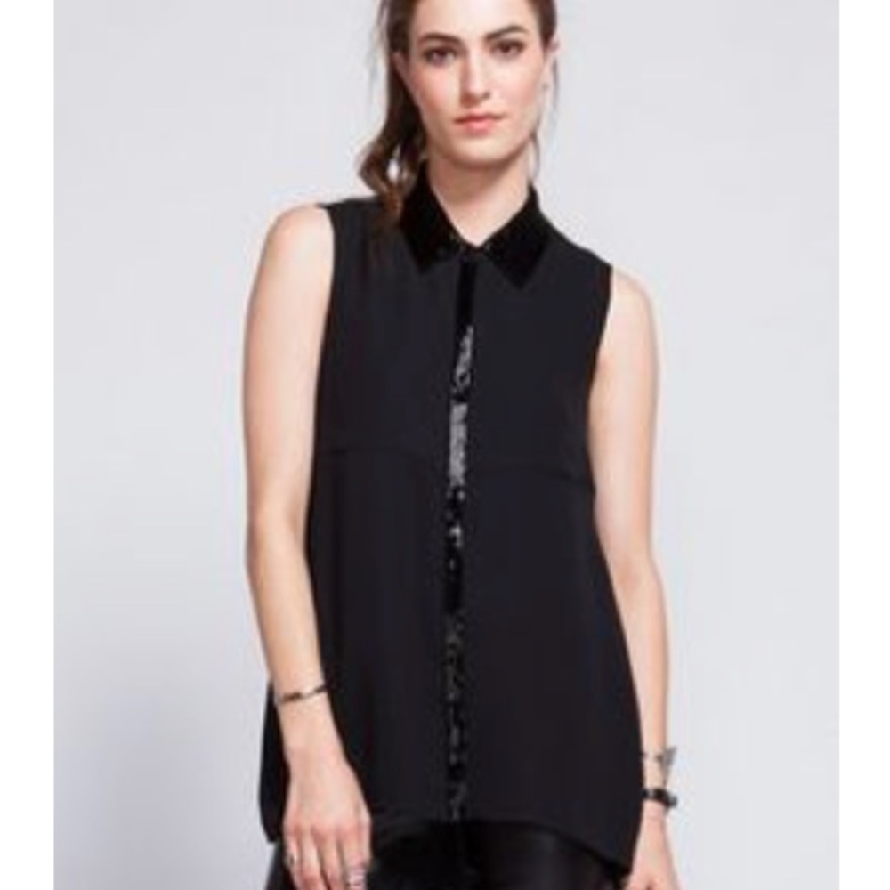 Erin Fetherson tank with sequin collar