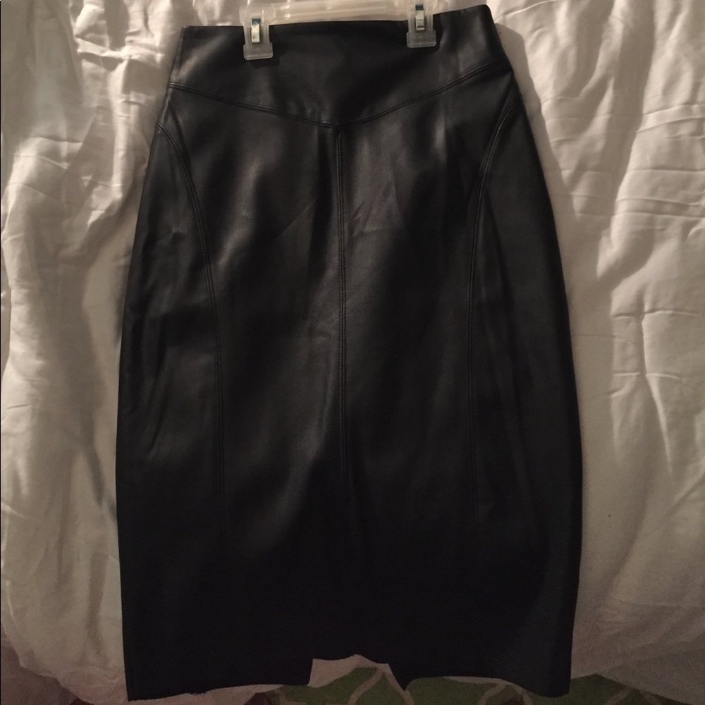 Black leather skirt