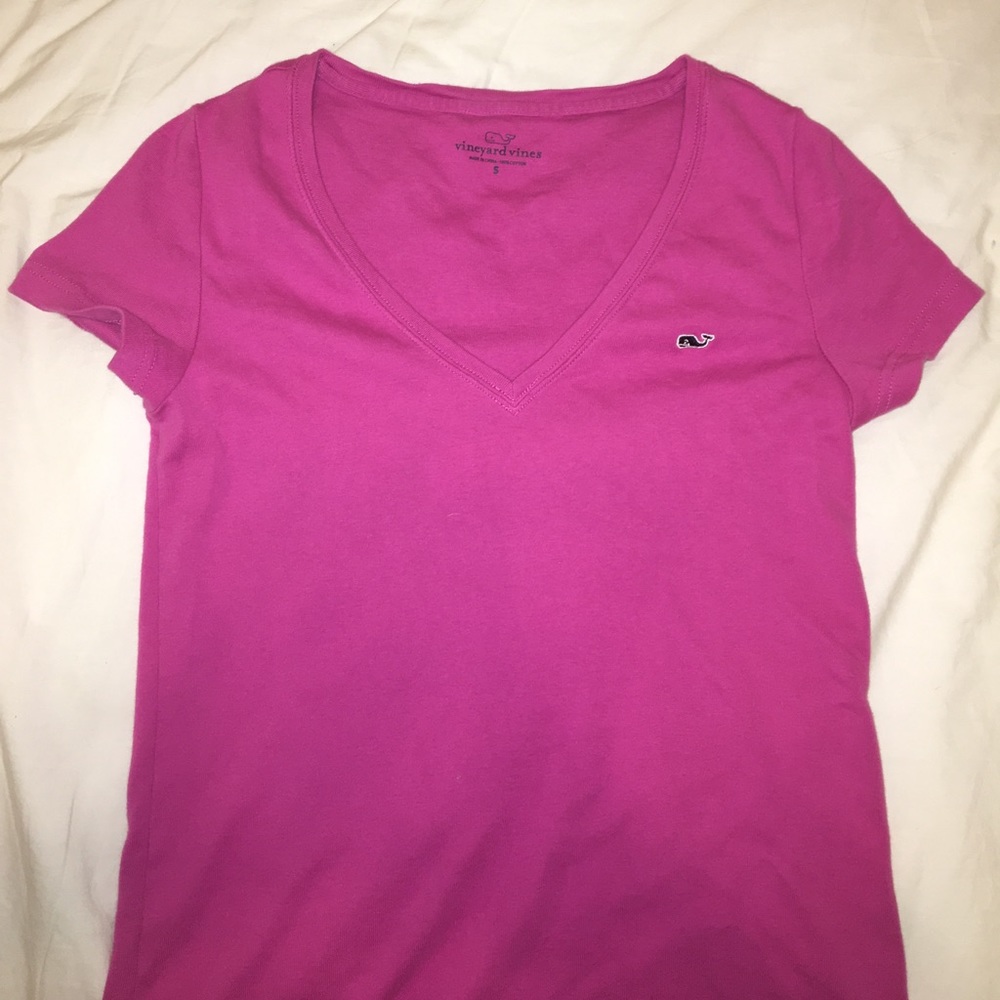 Hot Pink Vineyard Vines V neck