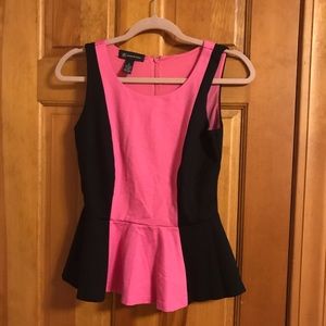 Pink and Black peplum top