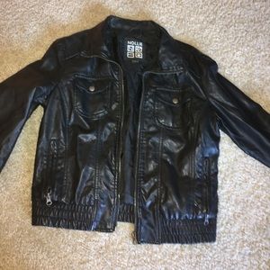 Black leather jacket
